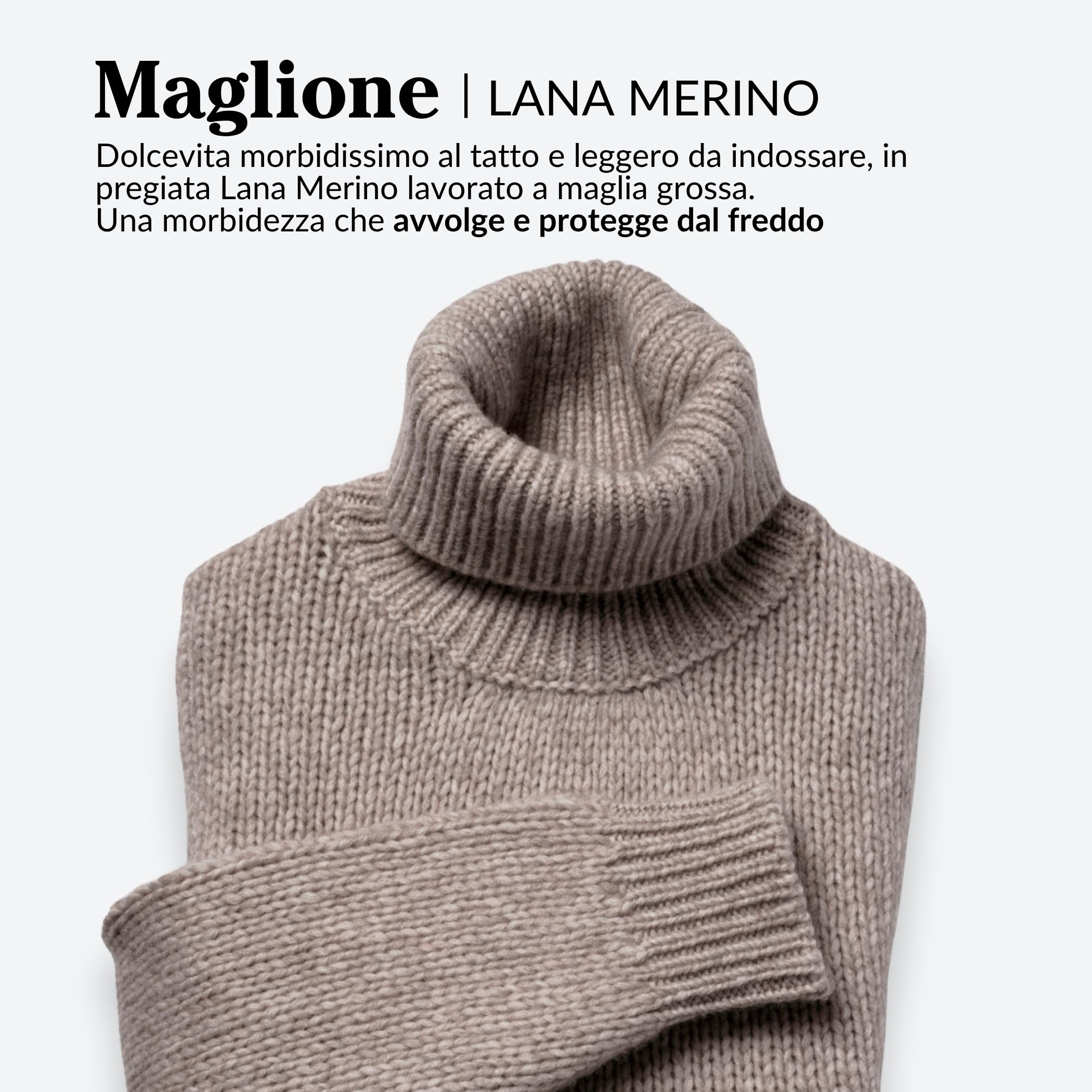 Maglione Donna Invernale Collo Alto in Lana Merino | Dolcevita Morbido, Caldo e Leggero – Maglia Grossa Ideale per l’Inverno Freddo e la Montagna, Confezione Regalo Inclusa