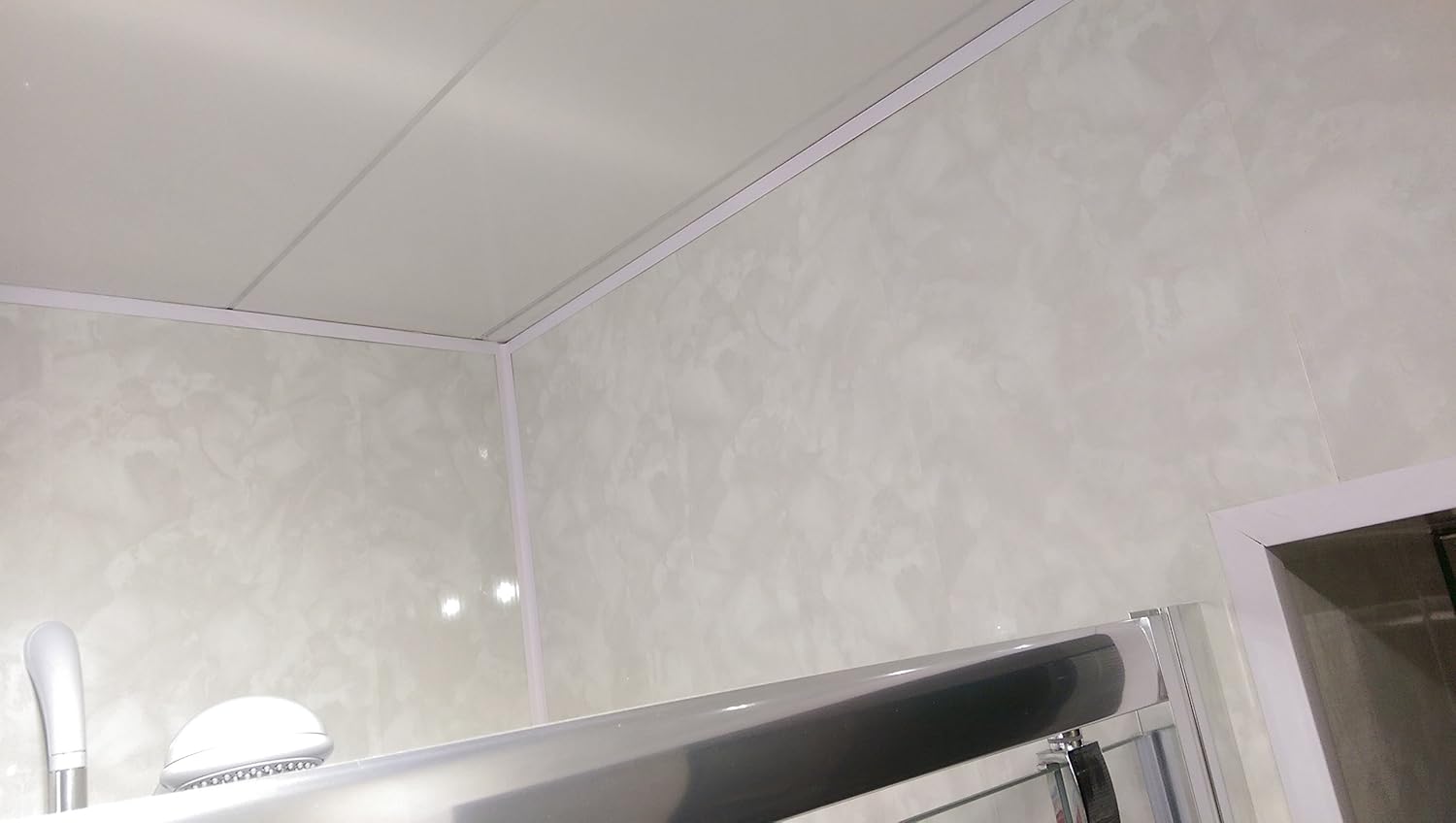 5 Light Grey Marble PVC Bathroom Cladding Shower Wall Panels Amazon