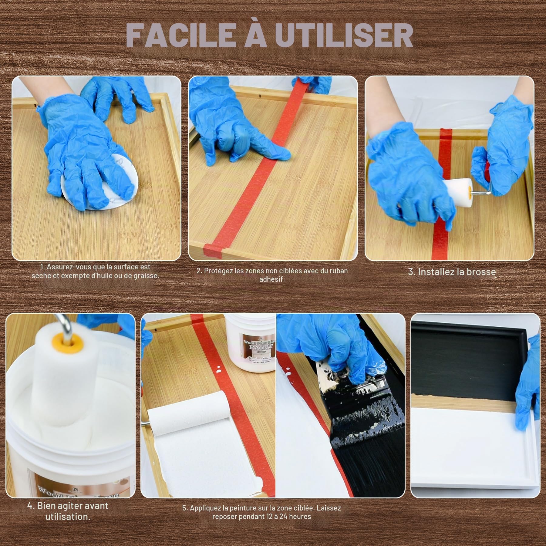 Peinture Meuble Bois Blanc, 500g Peinture Bois Mat PrêT à L'Emploi Pour La RéNovation De Chaises, Tables, Armoires Et Commodes, à Base D'Eau Et Inodore, Pour L'IntéRieur Et L'ExtéRieur, Avec Outils
