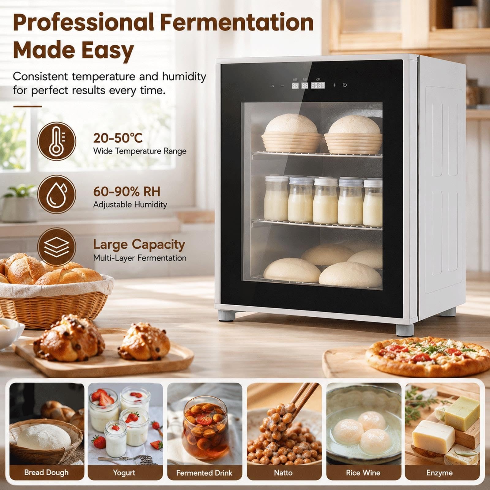 Fermentador De Masa Eléctrico, Fermentador De Control De Humedad