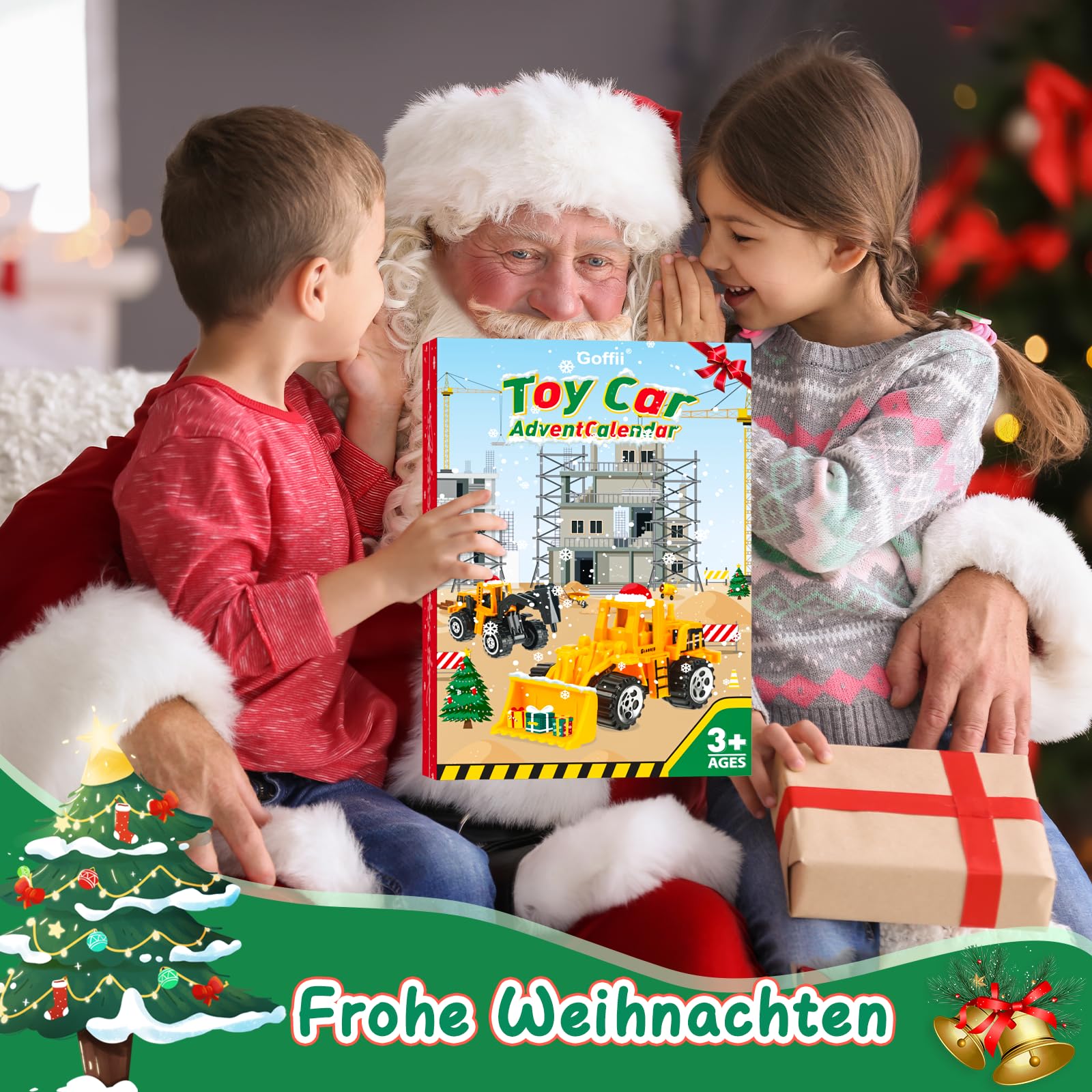 Adventskalender Kinder, Adventskalender 2025 KINDER Auto Spielzeug ab 3 4 5 6 Jahre Junge Mädchen Weihnachtskalender 2025 Weihnachtsgeschenke zum Befüllen Baustelle Fahrzeug Geschenk für Kind