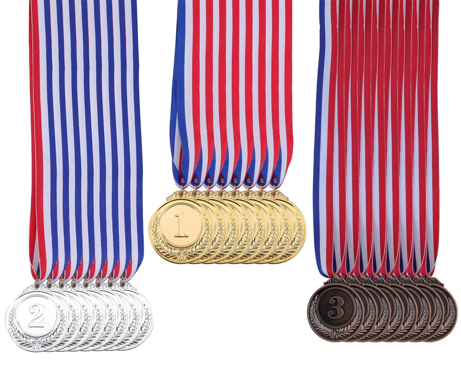 Gold Silver Bronze Award Medals, 9 Pack 2.5 Inch Award Medals Winner Medals for Sports, Competitions, Party