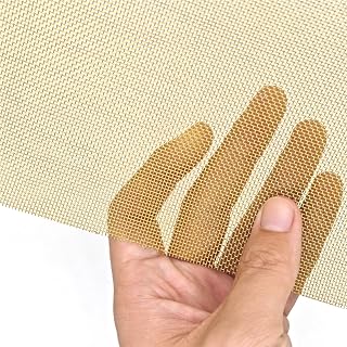 15x15cm Copper Wire Mesh Shielding Fabric Non Magnetic Signal Net Brass Woven Wire for Electronic Application DIY(40 Mesh)