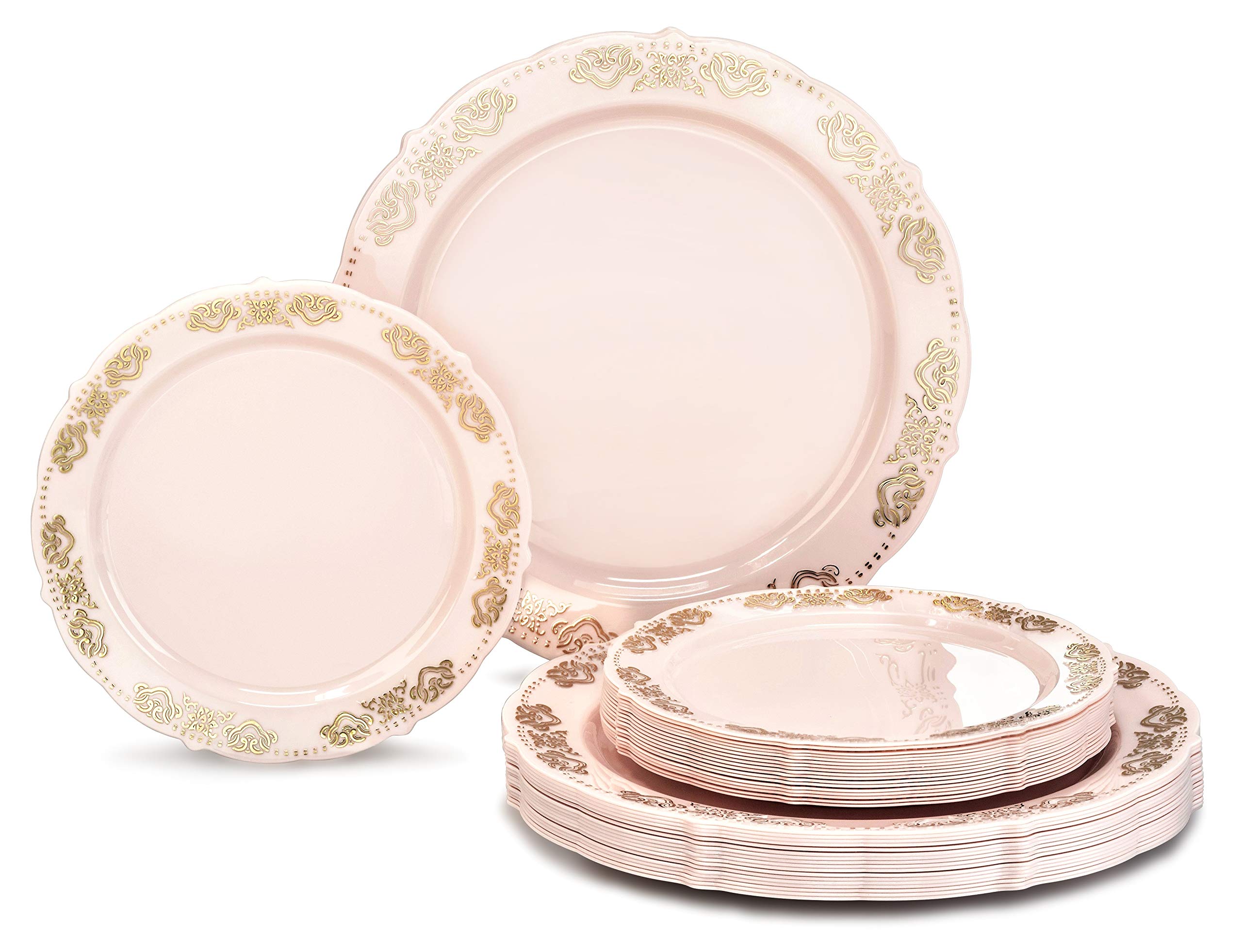 50 Ivory Disposable Plates - Elegant Party Set -12 50 Ivory Disposable Plates - Elegant Party Set -12