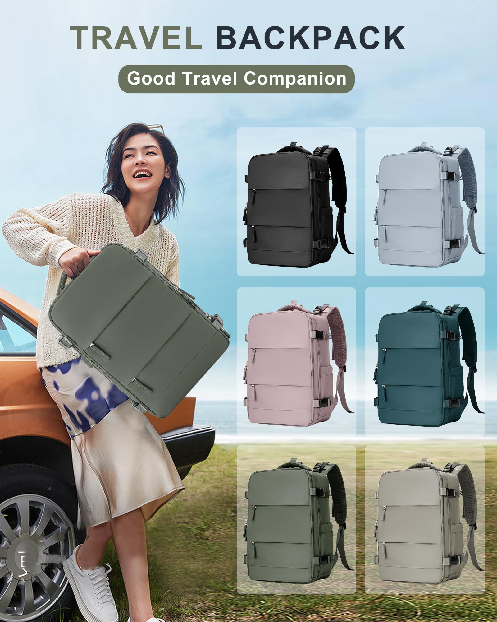 BJLFS Borse da Cabina per Ryanair 40x20x25 Bagaglio a Mano Zaino da viaggio aere,Zaino Easyjet 45x36x20,Zaino Casual per laptop da 14 pollici per scuola