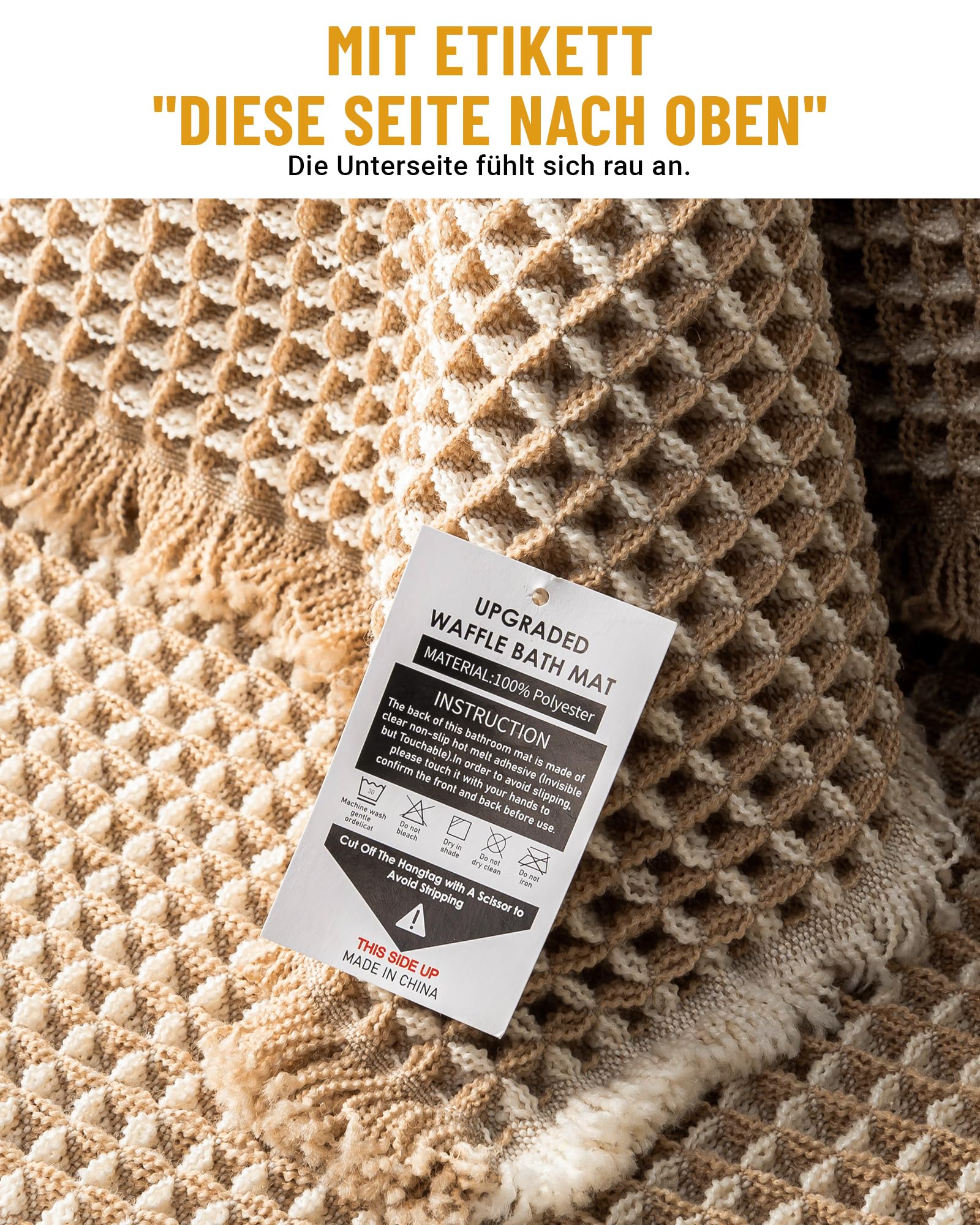 Grande set di tappeti da bagno, antiscivolo, set da 2 pezzi, tappetino da bagno bohémien, lavabile, per soggiorno, camera da letto, bagno, decorazione da bagno, 51 x 120 cm + 41 x 61 cm