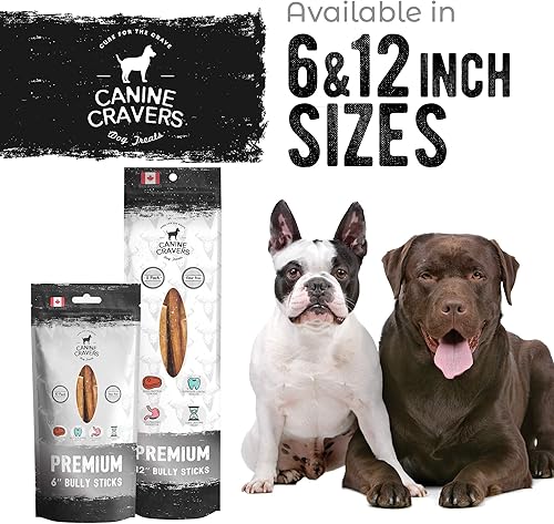 Miniatura 6 de Canine Cravers - Palitos ahumados de madera de arce de 12 pulgadas, 100% natural, carne de res alimentada con pasto de corral libre, fabricados en