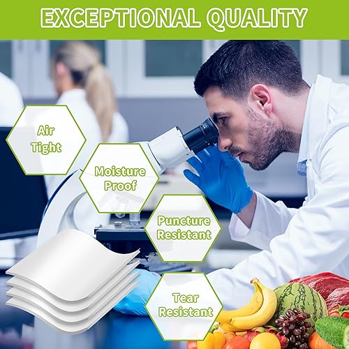 Miniatura 6 de 50 bolsas de Mylar reutilizables para almacenamiento de alimentos, bolsas de Mylar con absorbentes de oxígeno de 400 cc de grosor de 9.44 mil,