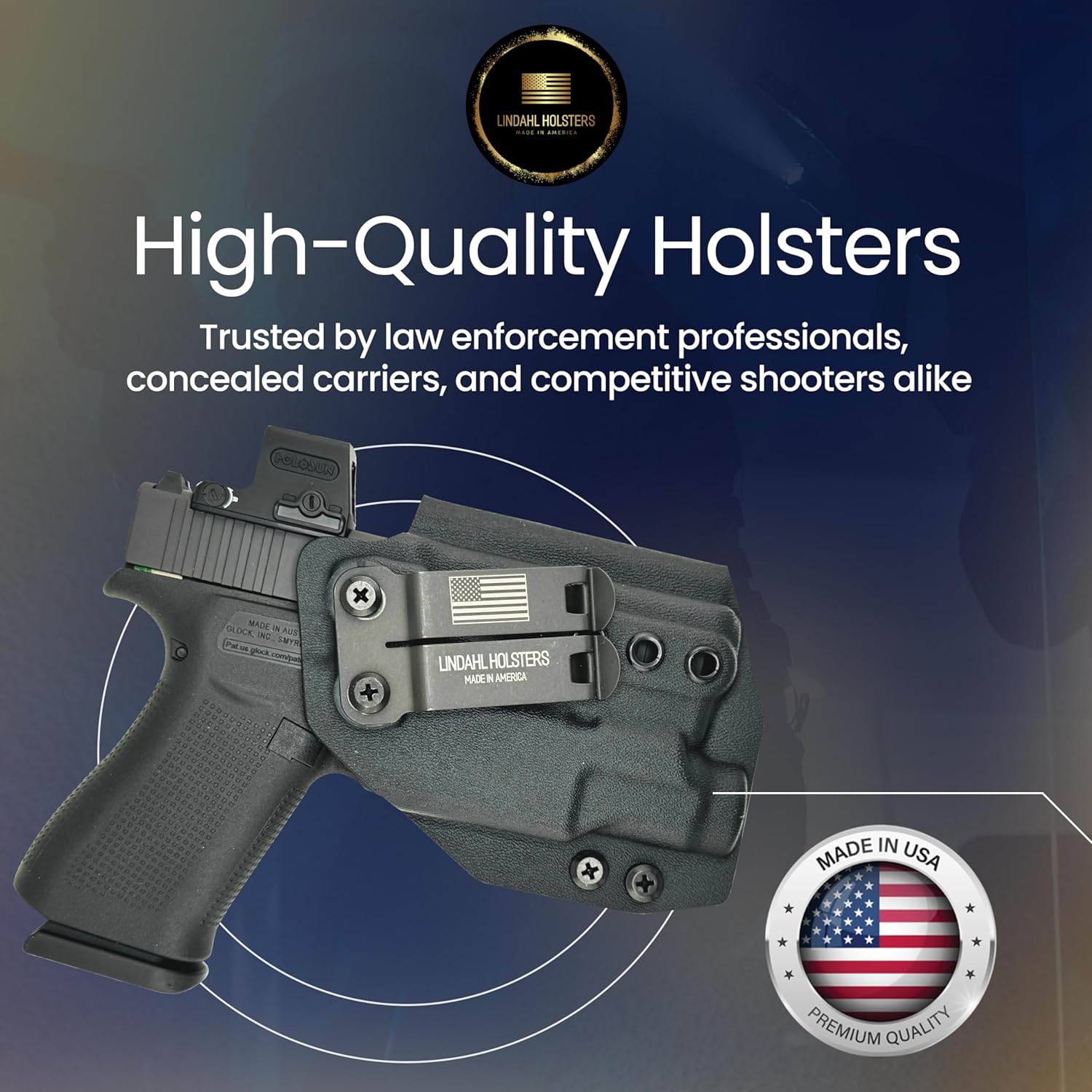 IWB Kydex Holster for Glock 43X MOS w/TLR-7 Sub – Optic Ready – Concealed Carry – Adjustable Cant & Retention – Kydex Holster – Made in USA