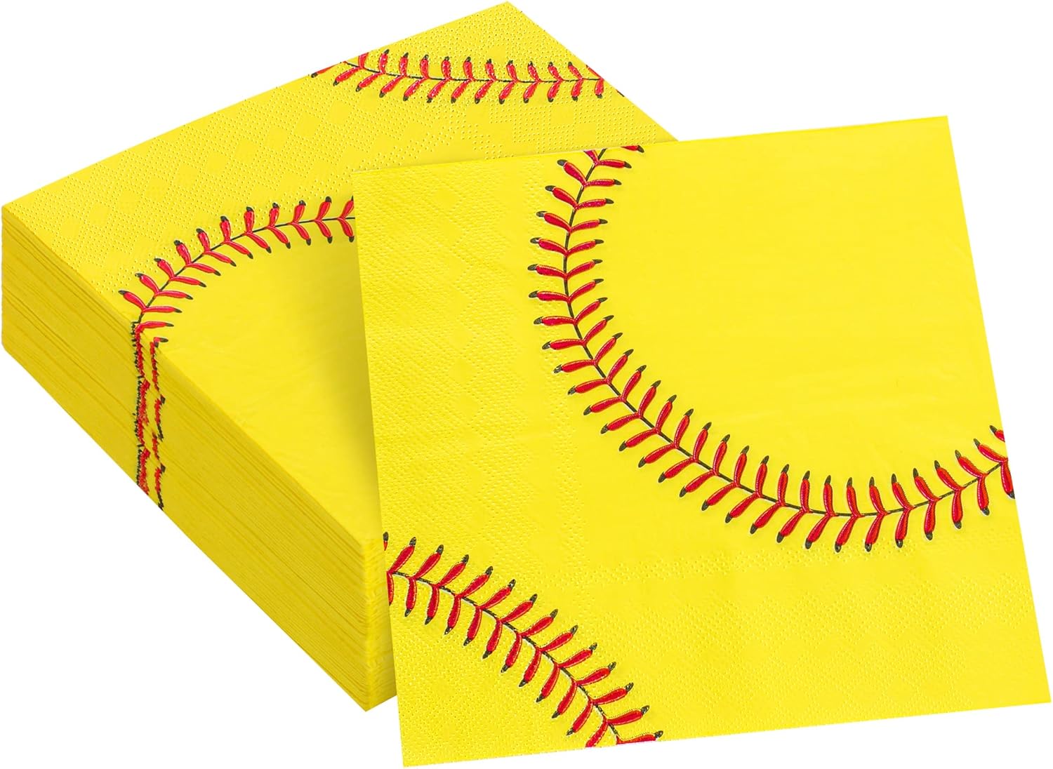 ADXCO 48 Pack Softball Paper Napkins 13 x 13 Inches
