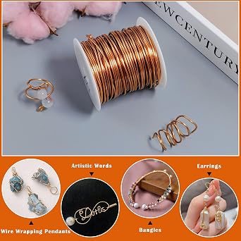 65.6 Feet Tarnish Resistant Copper Wires 16 Gauge Jewelry Craft Wire | Electroculture Gardening Copper Wire Bare Craft Wire for Gardening Growing Plants Jewelry Making Wire Wrapping and Crafting