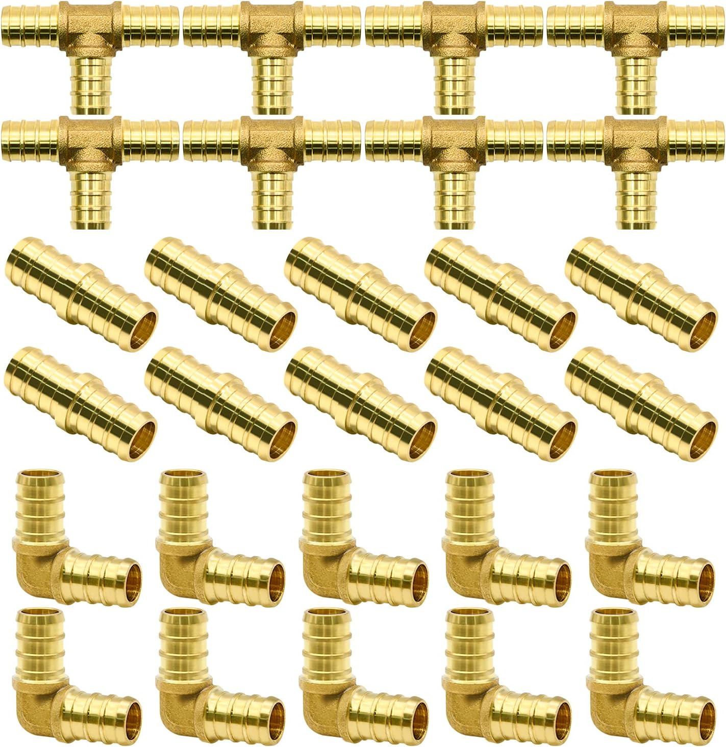 Lot De 10 Vannes à Bille Laiton 1/2 Pour PEX B - Avec Purge/drain, Sans Plomb, XFITTING