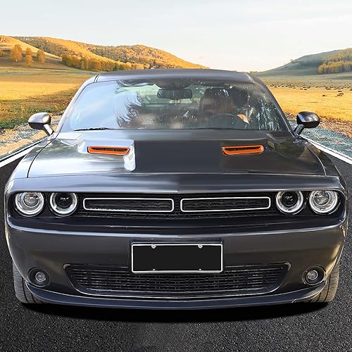 Miniatura 14 de RT-TCZ Para Challenger Hood Scoop Insertar Ventilaciones Cubierta Trim Rojo para Dodge Challenger 2015-2023 Rojo Exterior Accesorios 2pcs