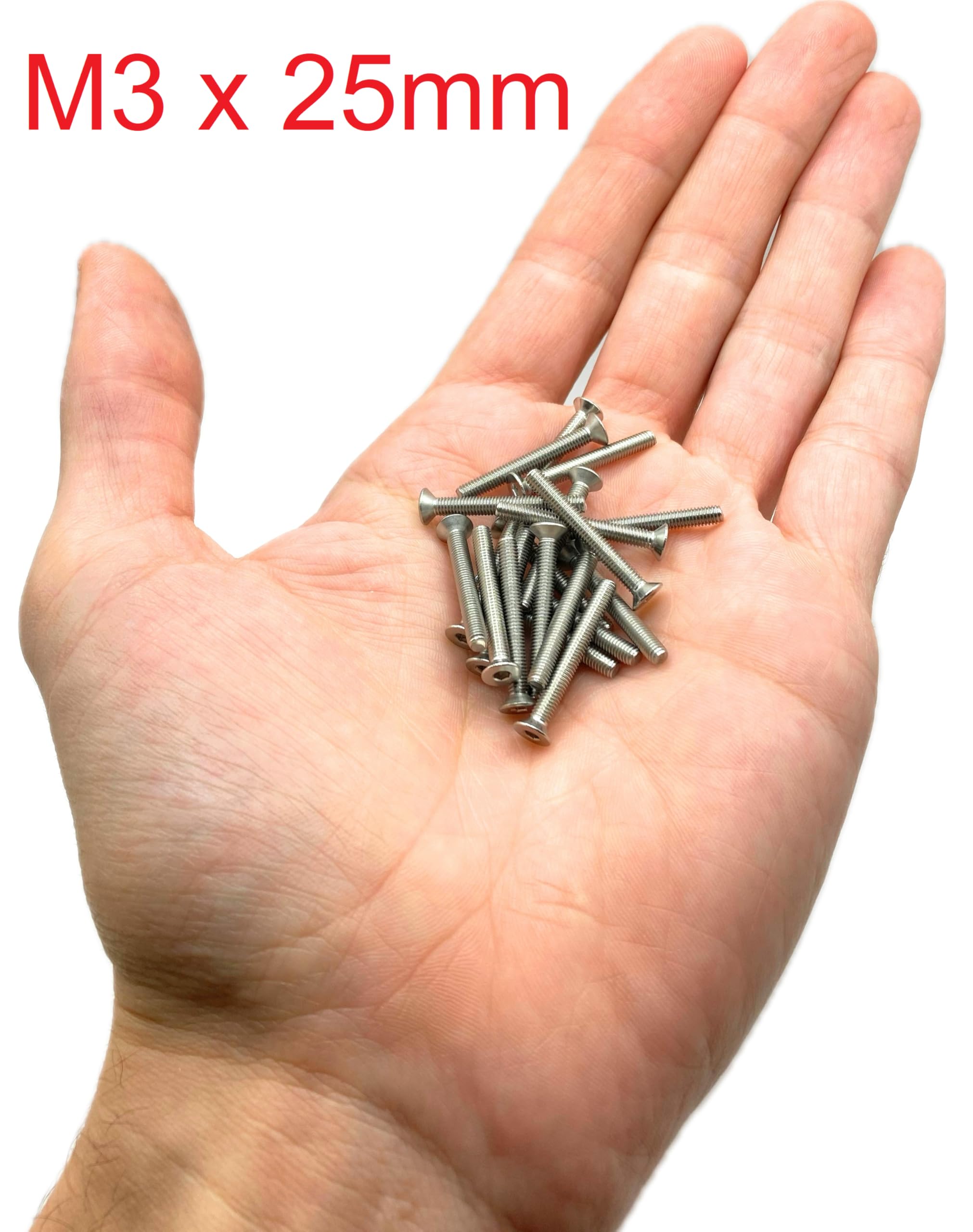 Screws Inox M3 x 25 mm Countersunk Head BTR Diameter 3 x 25 mm - Image 2