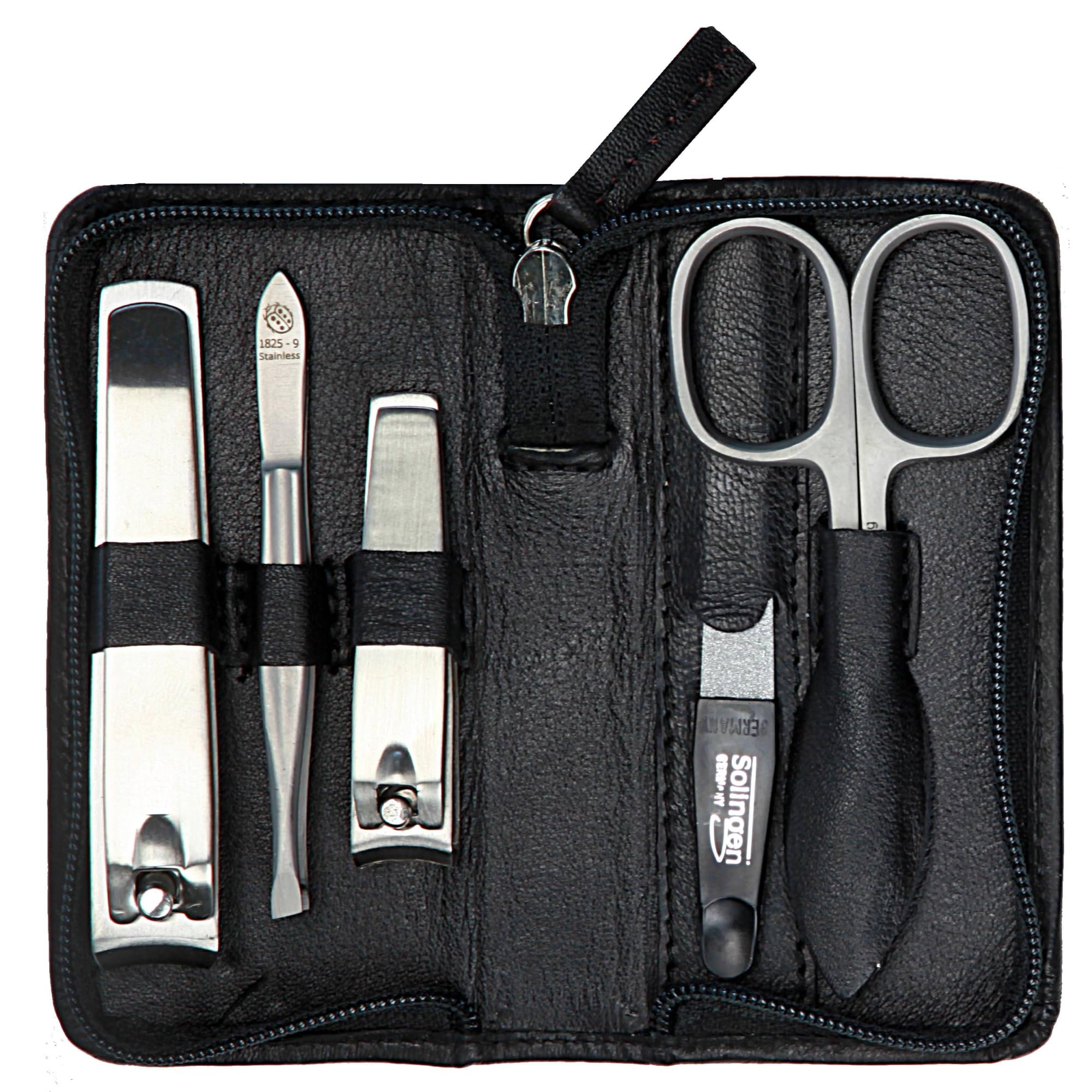 Sonnenschein by Hans Kniebes Manicure Set 5 Pieces Nail Scissors, Nail Clippers, Nail File, Tweezers, Stainless Steel - Image 2