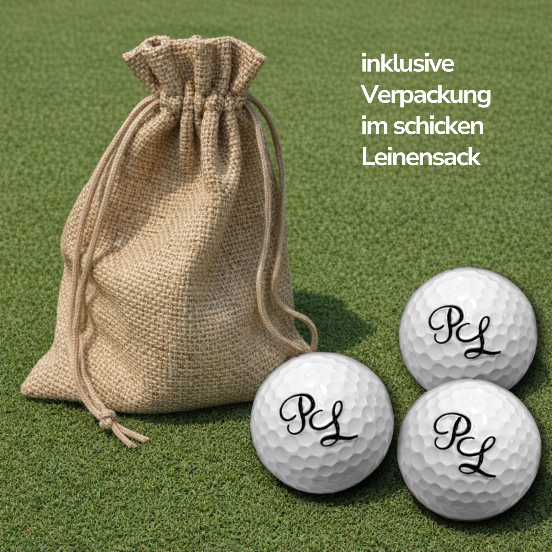 Golfball mit Gravur Initialen für Golfspieler/in Lasergravur Dein Text personalisiert Golfsport Wunschtext Personalisieren 3, 6 oder 10 Wilson Ultra Golfbälle
