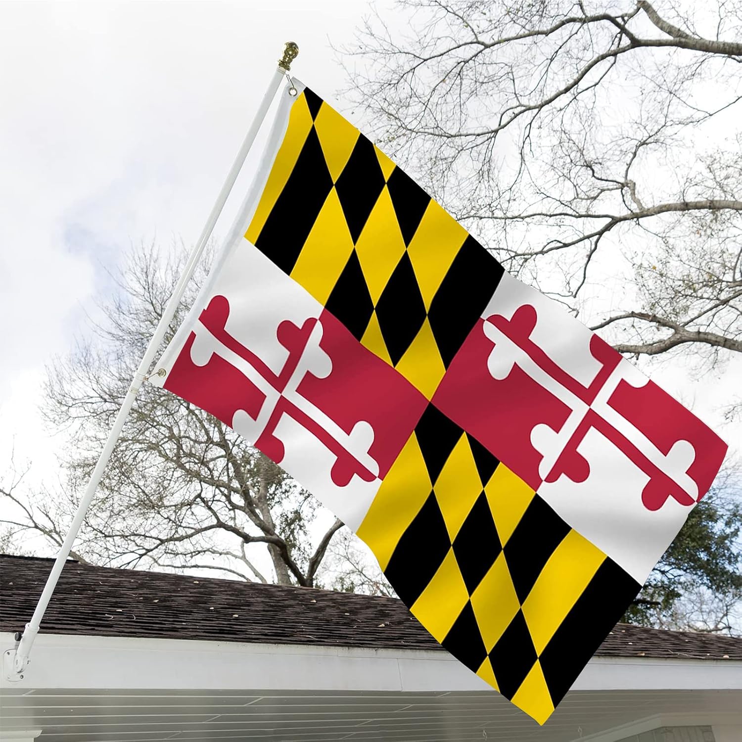 Maryland Sates Flags 3x5 Double Sided Outdoor MD Maryland Flags Heavy Duty 3 Ply with Durable Canvas Header and Brass Grommets Vivid Colors - Image 2
