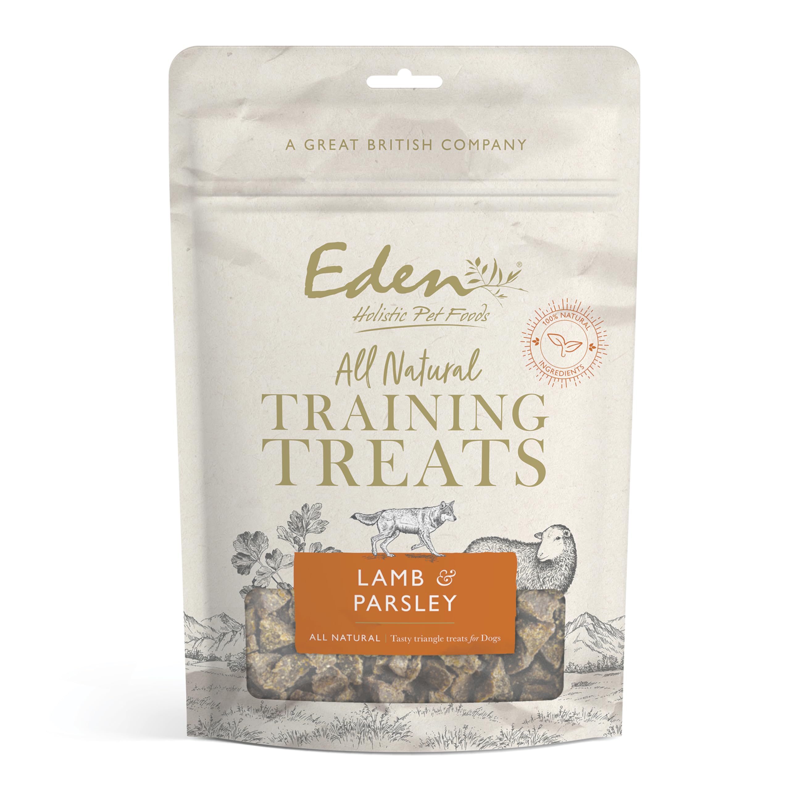 Lamb & Parsley 80g Training Treats, Suitible for Puppies 8 weeks+, Adult and Senior Dogs, Succulent soft Tasty Triangle Training Treats, perfect for training or as a reward, dog treats.
