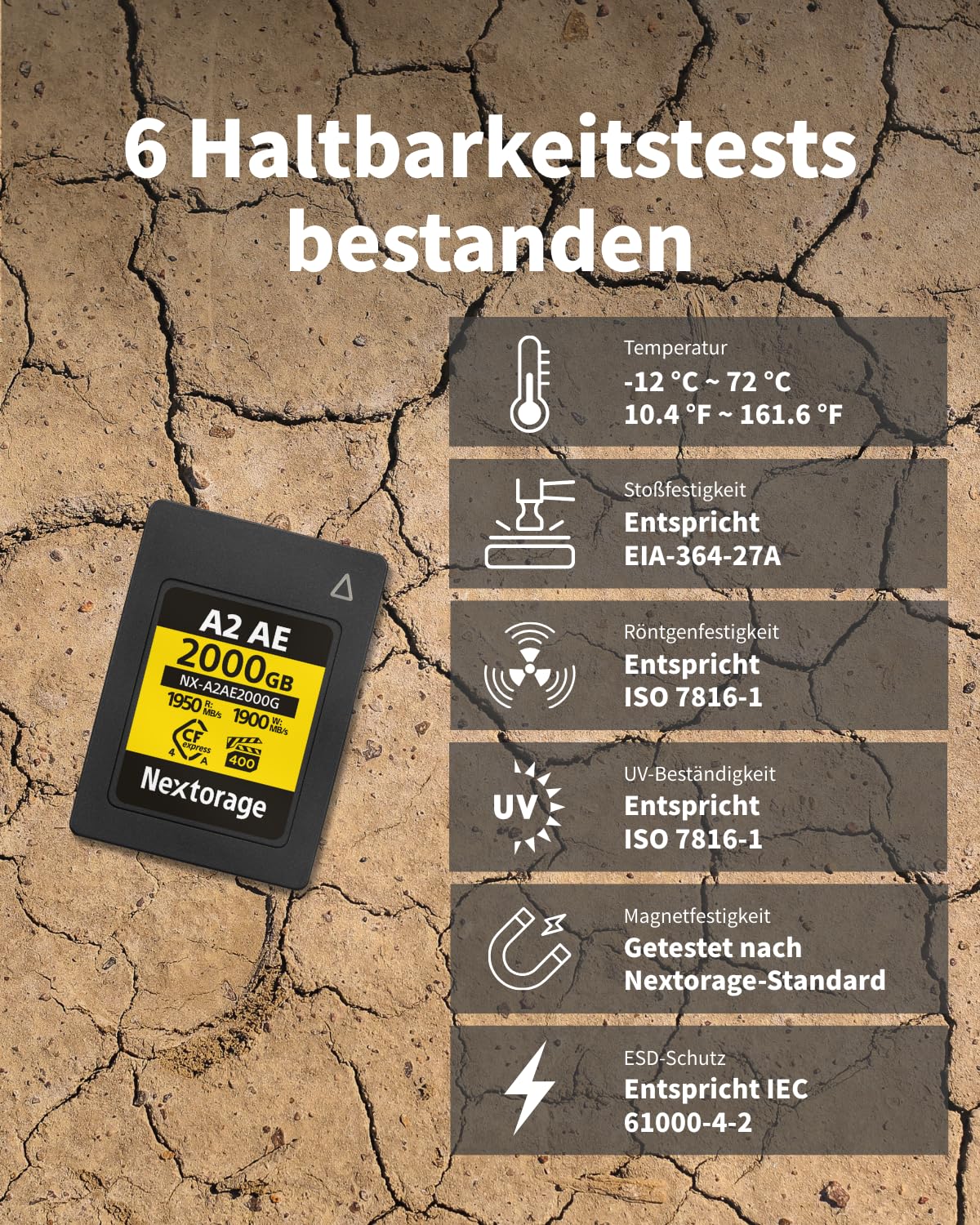 Nextorage CFexpress 4.0 Typ A Karte 500GB, japanische speicherkarte datenspeicher CF Express Type A, Kamera Zubehör für Sony, A2AE NX-A2AE500G