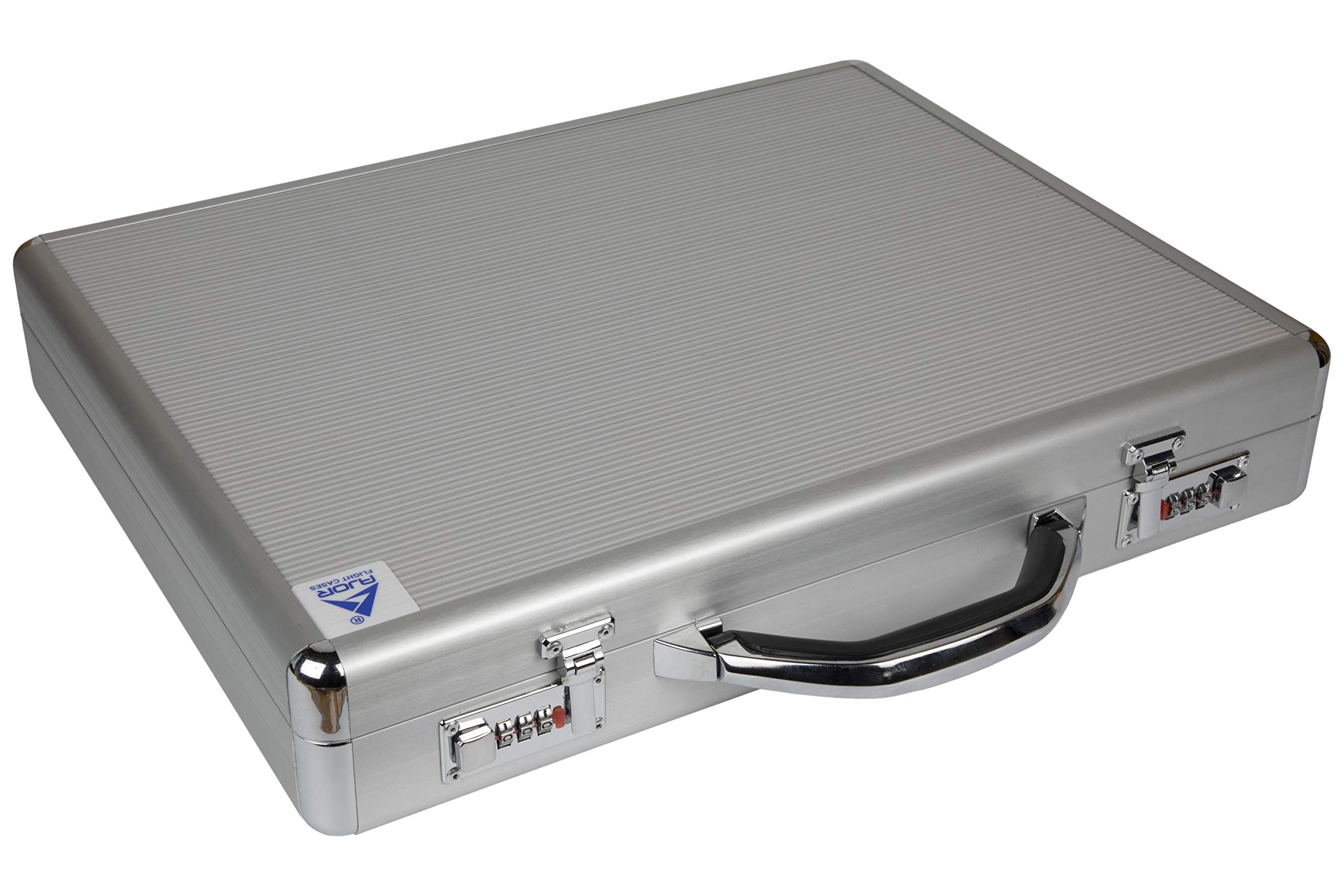 Aluminium Silver PVC Hard Type Briefcase with File Pocket Organizer Easy to Carry Lockable Case