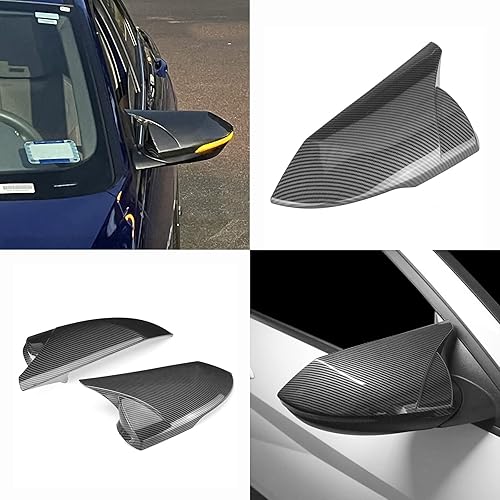 Miniatura 4 de Cubierta protectora para espejo retrovisor lateral de automóvil Hyundai Elantra 2021-2023, 2 piezas, estilo de fibra de carbono