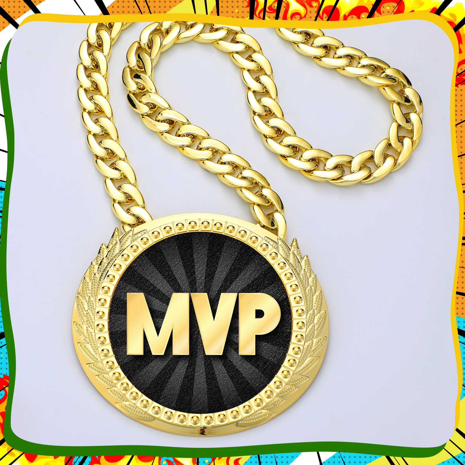 Tondiamo Sports MVP - Medalla de cadena de 15,24 cm para campeón de oro grande, cadena de béisbol, baloncesto, fútbol, sóftbol, voleibol, competiciones deportivas, premios y recuerdos de fiesta