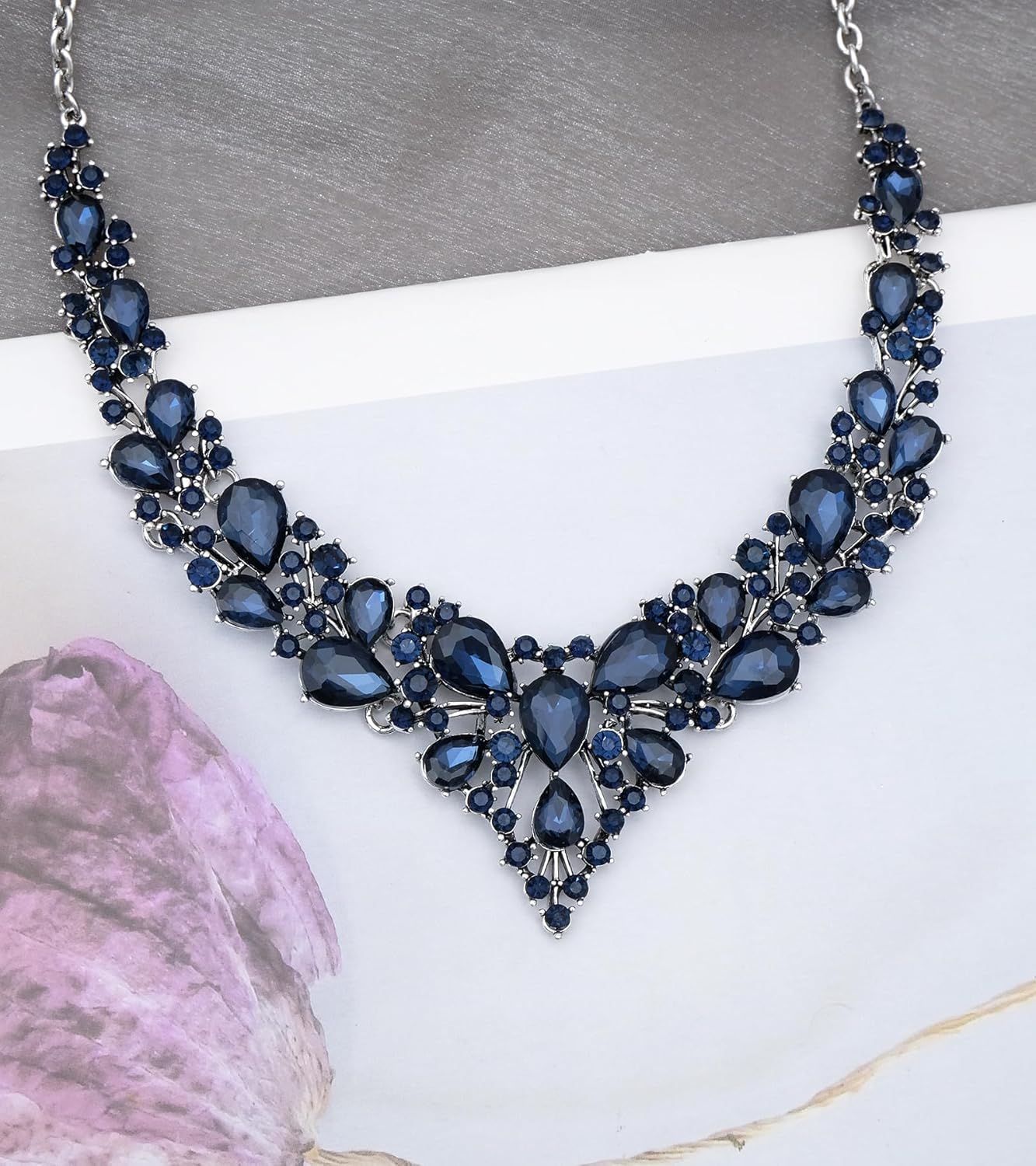 CSY Retro Jewelry Sets Women Vintage Necklace Earrings Bracelet Ring Sets Crystal Antique Finish Jewelry