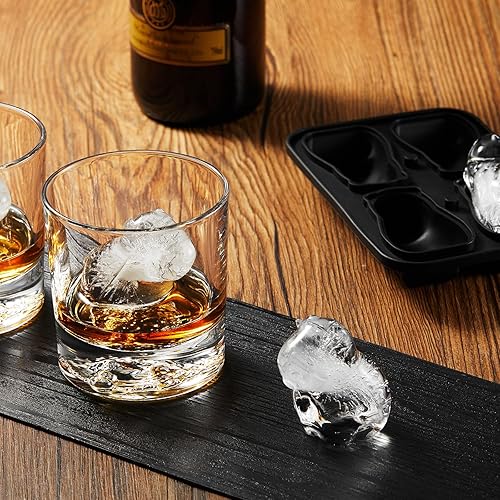 Vista 27 de Molde 3D para cubitos de hielo para perro salchicha, 4 agujeros, forma divertida, bandeja grande para cubitos de hielo para whisky, cóctel, bourbon