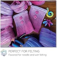 Vista 3 de Tencel Merino superfino teñido a mano para hilar y fieltro. 5 onzas, neblina púrpura