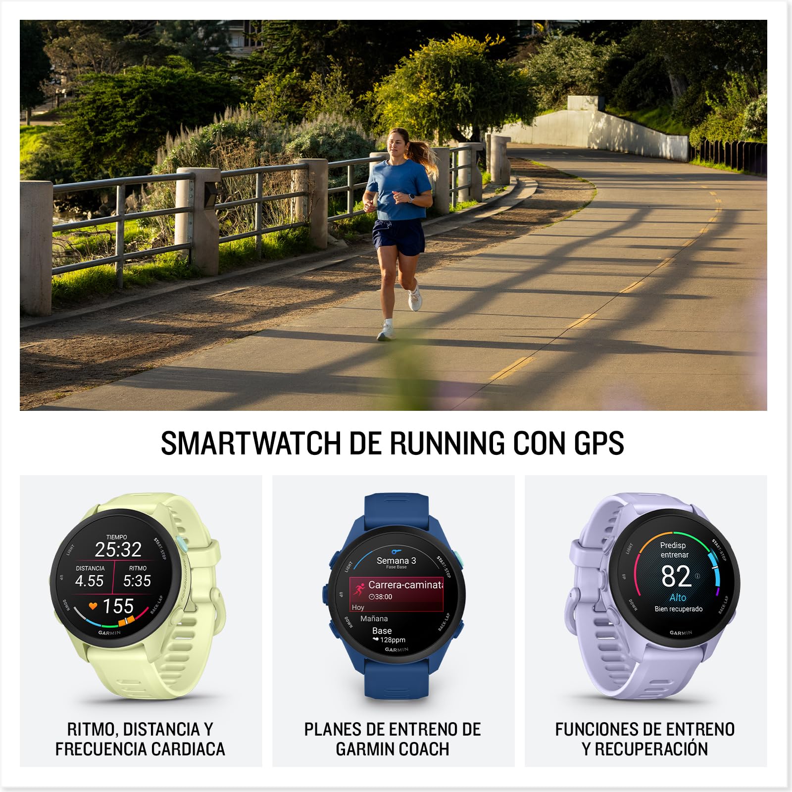 Garmin Forerunner 70 Reloj Inteligente para Correr con GPS, Pantalla Táctil AMOLED, Métricas Optimizadas, Planes de Entrenamiento, Estado de Salud, Autonomía de 13 Días, Lila