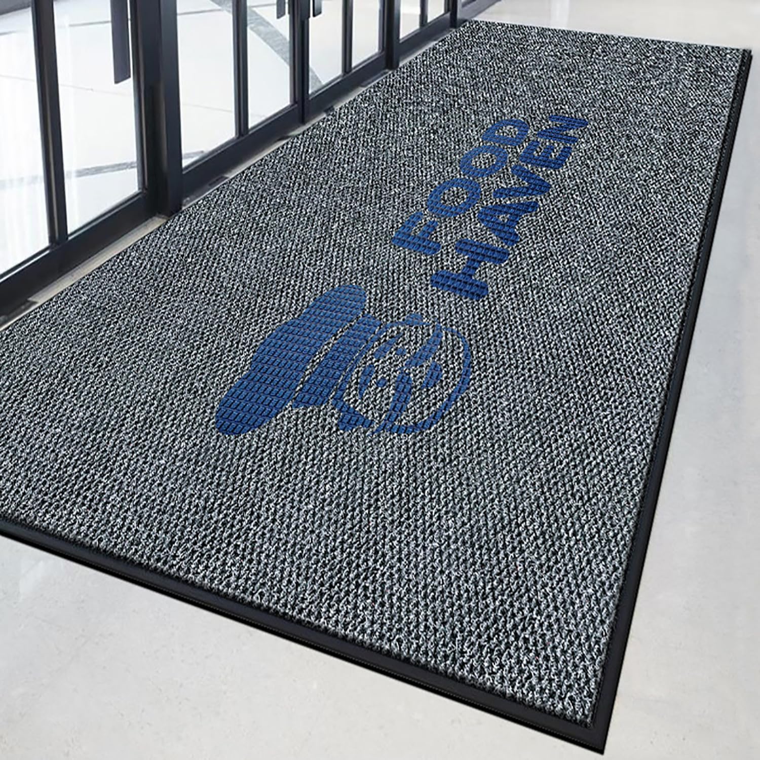 Zerbino Personalizzato con Logo Ingresso Esterno Interno Zerbini Personalizzati Antiscivolo Resistente Sporco Tappetino per Famiglia Società Centri Commerciali,90x120cm