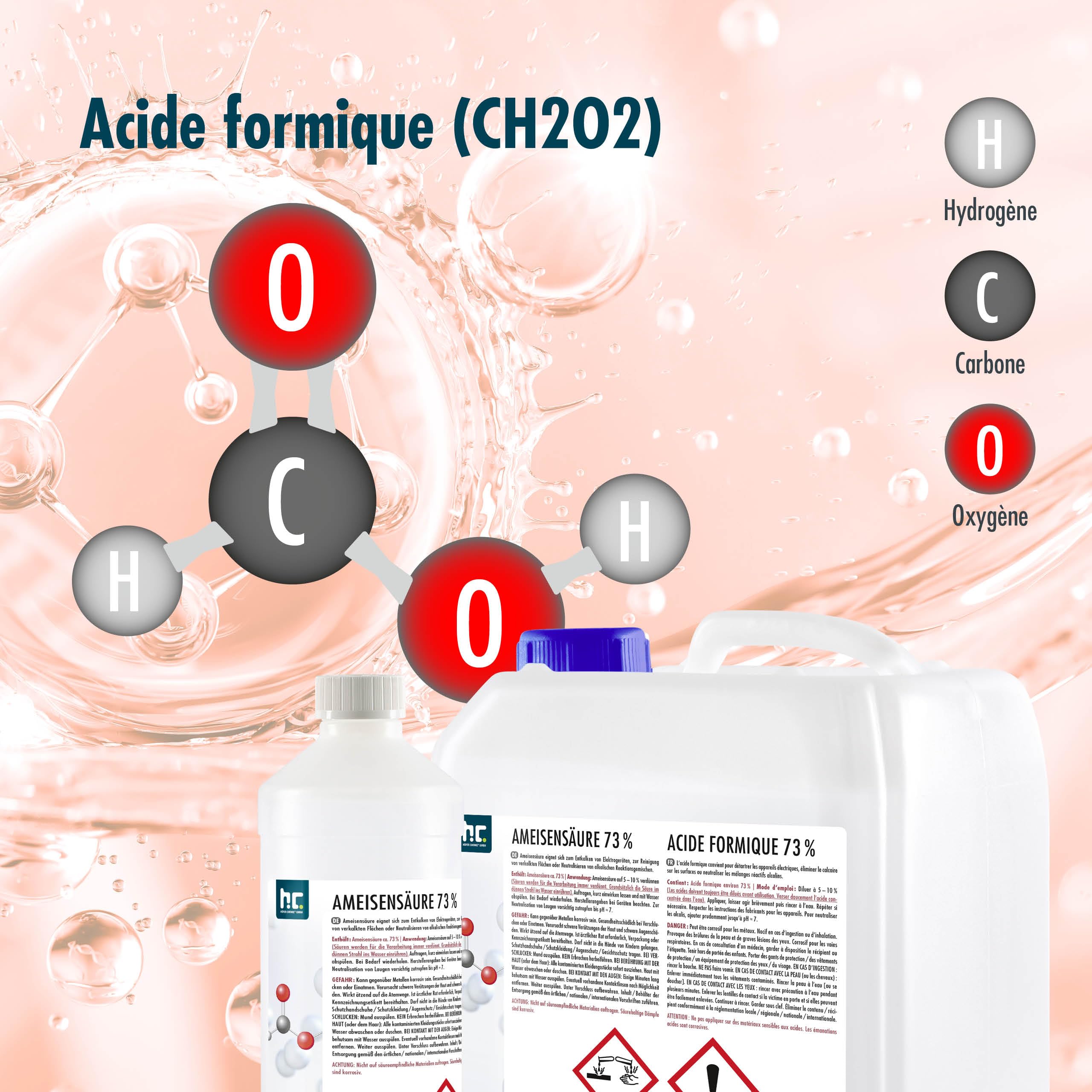 Höfer Chemie 2 x 5 L Acide Formique 73% - Qualité Technique - Anticalcaire | Détartrant Anticalcaire Puissant pour Surfaces et Machines - Action Rapide sur le Calcaire - Agit là où les Autres Échouent