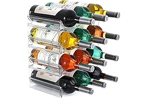 Stackable Plastic Wine Rack | 12-Container Water Bottle Organizer