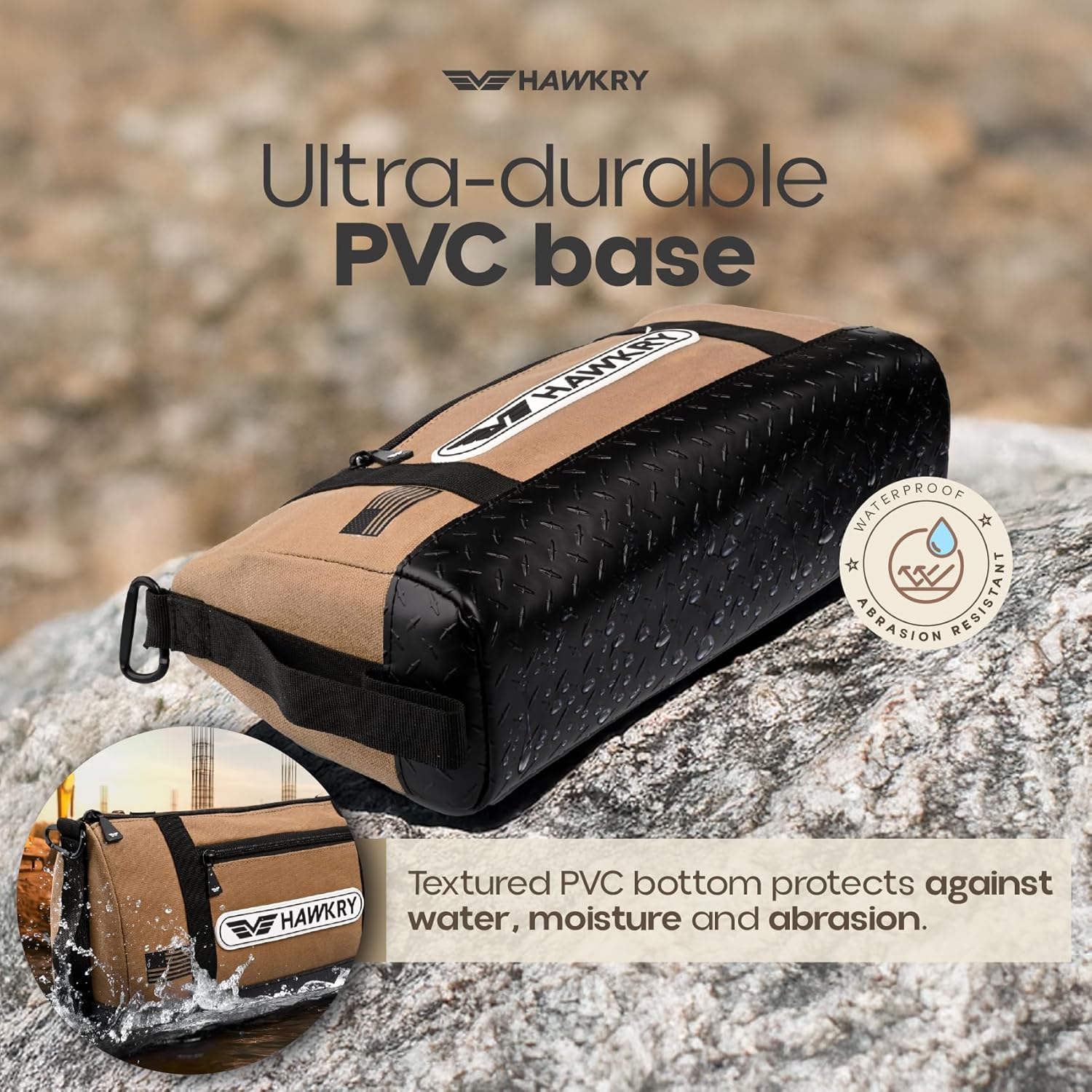 HAWKRY Canvas Tool Bag Set of 4 – Heavy Duty Zipper Tool Pouches, Waterproof Small Tool Bags for Electricians, Mechanics, Construction, Gardening & Tool Organization