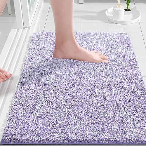 Miniatura 11 de Yimobra Alfombras de baño antideslizantes lavables de 24 x 17 pulgadas, tapete de baño de microfibra ultra suave y absorbente, alfombra decorativa