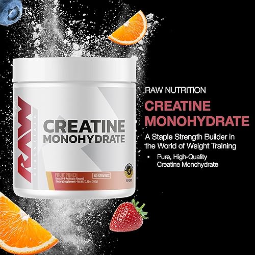 Miniatura 29 de RAW Nutrition Creatina monohidrato en polvo, sin sabor (30 porciones) – Suplemento de monohidrato de creatina micronizada para rendimiento