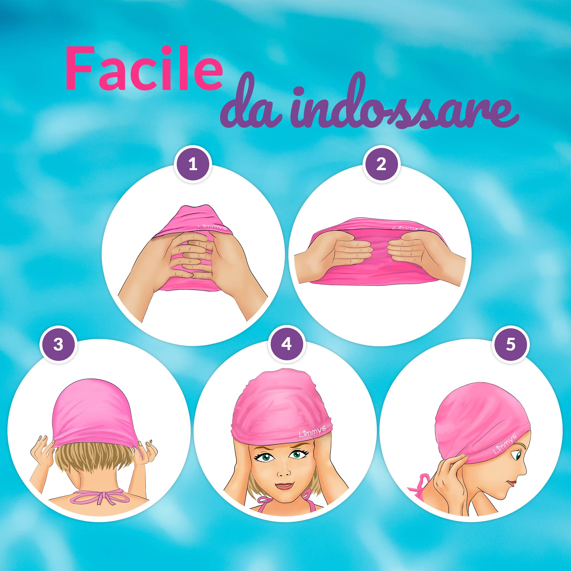 Limmys Cuffia da Nuoto in Silicone per Adulti – Cuffia Piscina Morbida ed Elastico Antiscivolo per Donna e Uomo – Vestibilità Confortevole Senza Pressione, Resistente al Cloro, Silicone Senza Lattice