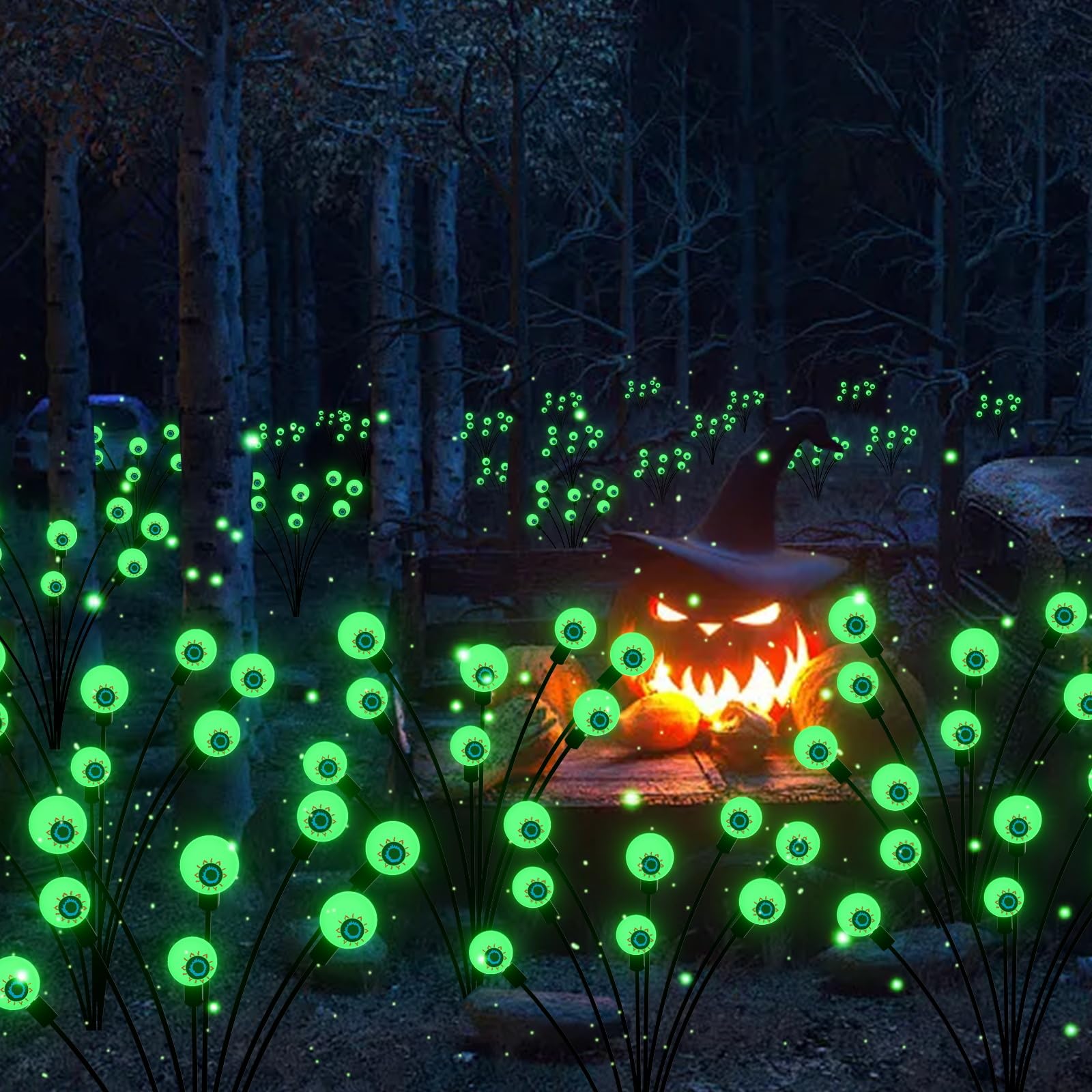 Lot 2 Lampes Solaires Citrouille Halloween 16 LED - Décoration Extérieure Étanche Jardin Terrasse