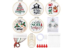 Zeyune Christmas Decorating Kit: Nativity Scene Embroidery for Beginners