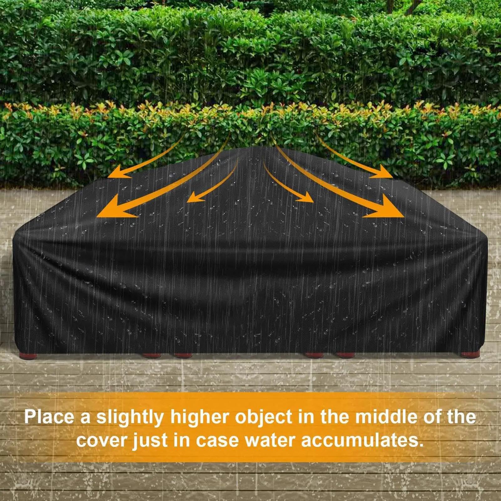 Funda para Muebles de jardín de Exterior, 190x190x85cm/LxWxH Funda Impermeable de Tela Oxford para Mesa de jardín, Funda Protectora para Mesa, Silla y sofá, Resistente al Viento