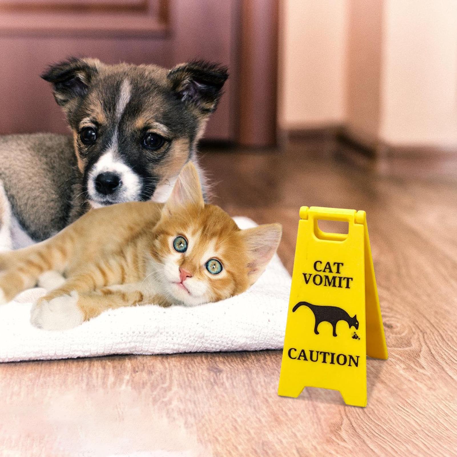 Segno Di Avvertimento Vomito Gatto Pavimento Bagnato - Indicatore Di Sicurezza Per Uso Domestico | Segno Di Cautela Per Bagno, Cucina, Camera Da Letto E Soggiorno, Avvisi Per Incidenti Per Anim