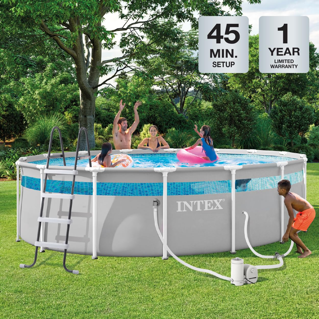 Amazon.com: INTEX 26729MZ 16ft x 48in Prism Frame Clearview Above