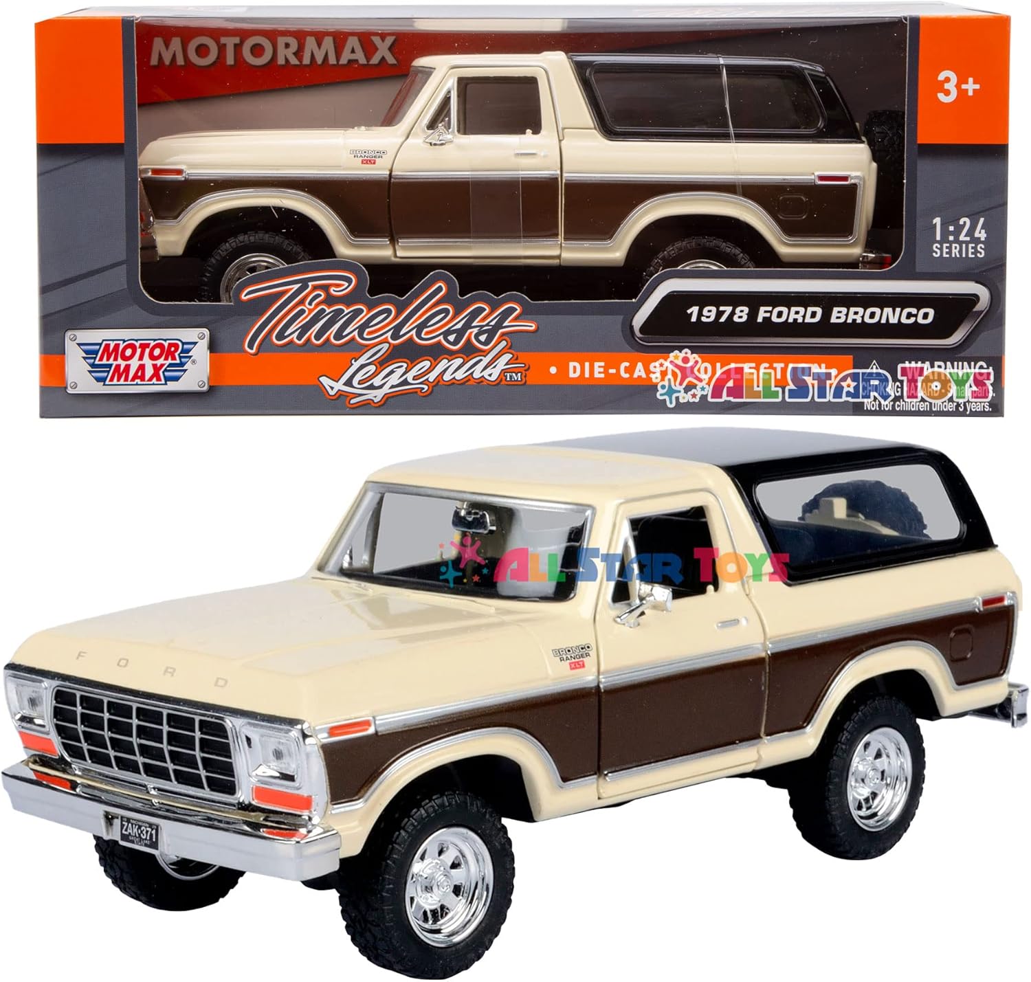 1978 Bronco 1:24 Diecast Model Car SUV Motormax 79373 (Light Blue)