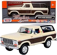 Vista 8 de 1978 Bronco 1:24 Modelo de Coche de Juguete Fundido SUV SUT Camioneta Motormax 79374 (Amarillo)