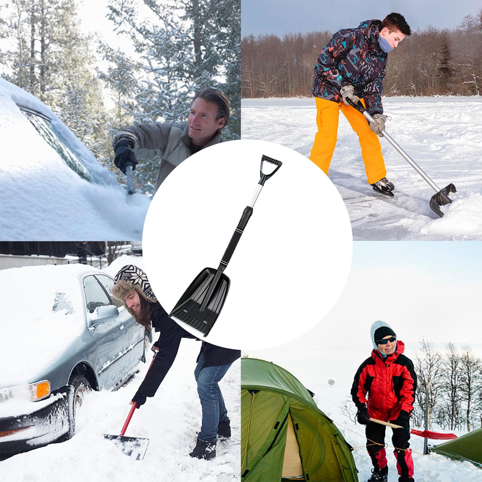 Pala de nieve con mango ergonómico resistente para senderos de jardín, pasarelas, entradas, puertas de garaje — view 6