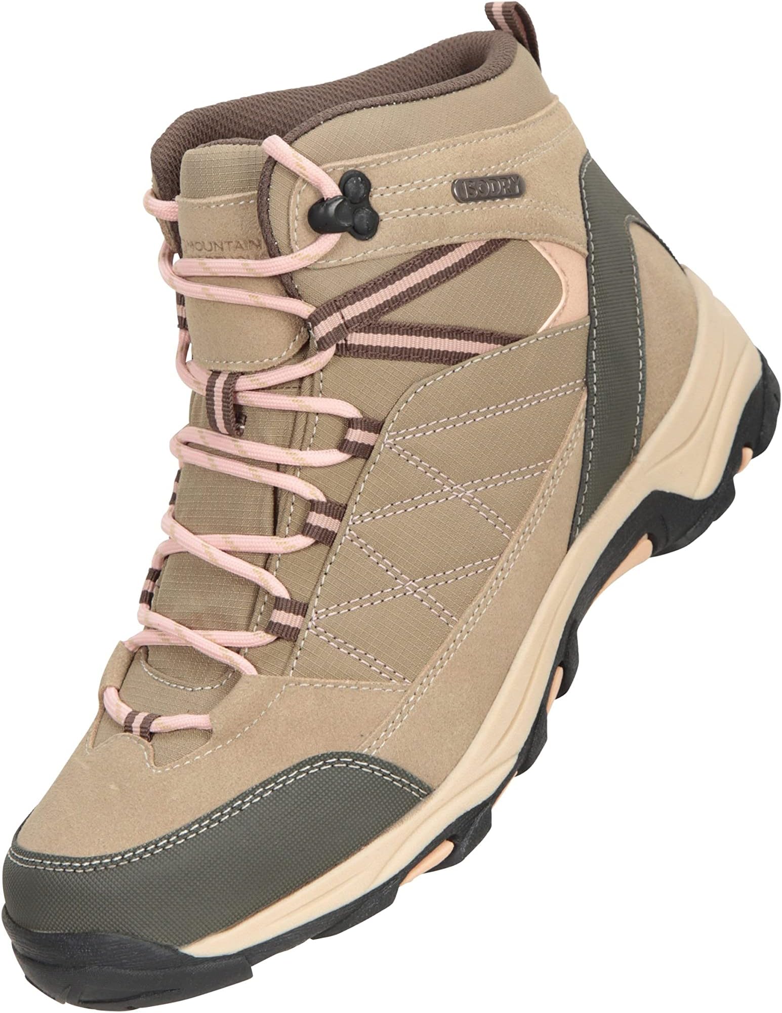 Mountain WarehouseRapid Womens Waterproof Boots -Suede & Mesh Upper Walking Shoes, Durable Shoes, Rubber Outsole Ladies Hiking Boots – For Autumn, Winter, Camping