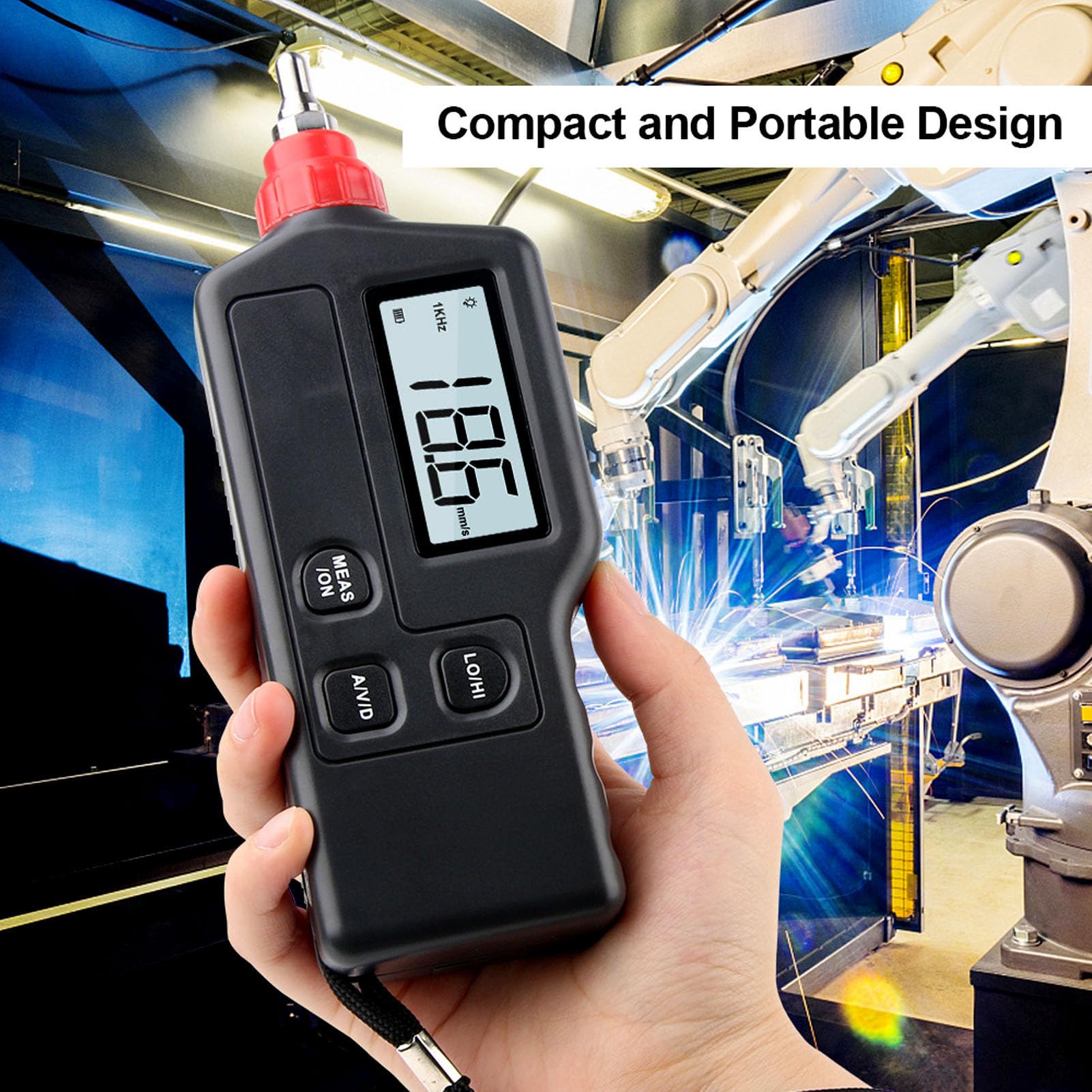 Digital Vibration Meter High Accuracy Multifunctional Vibrometer Acceleration Sensor Gauge Velocity Displacement Measurement for Moving Machinery