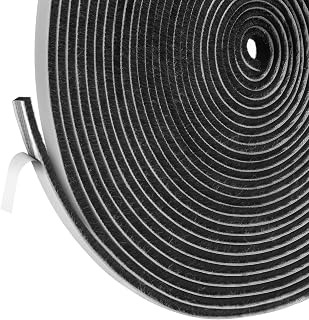 self adhesive door and window brush seal, 12m(L) x 9mm(W) x 5mm(T), Pull Stop for Doors, Brush Seal for Sliding Doors, Windows and Wardrobe Frames - Black
