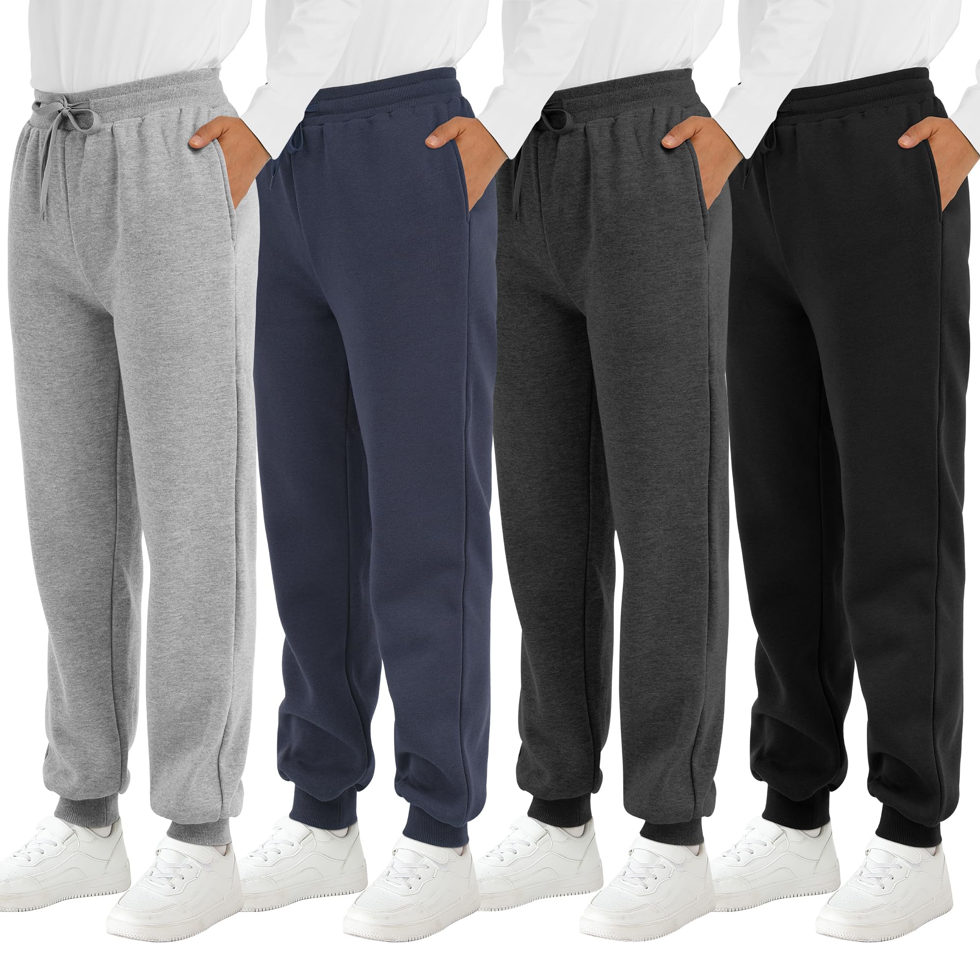 Resinta 4 Pack Boys' Fleece Sweatpants