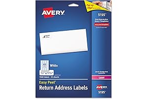 Avery 5195 Easy Peel, Laser Labels, 2/3" x 1-3/4", 1500